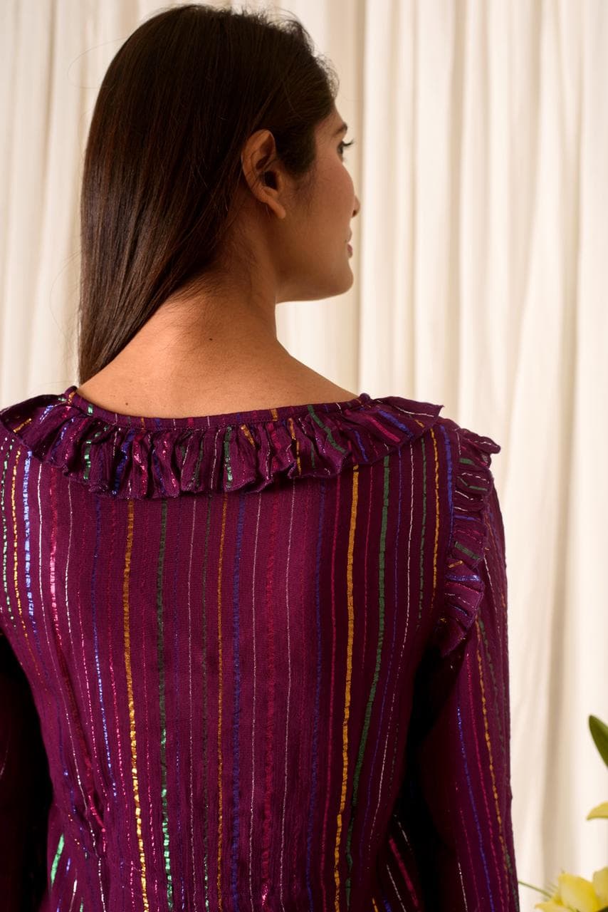 Purple Stripes Pattern Top