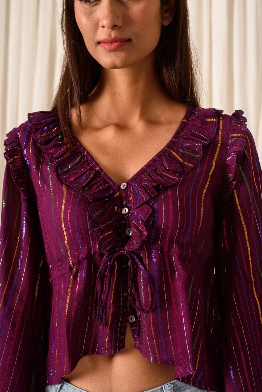 Purple Stripes Pattern Top