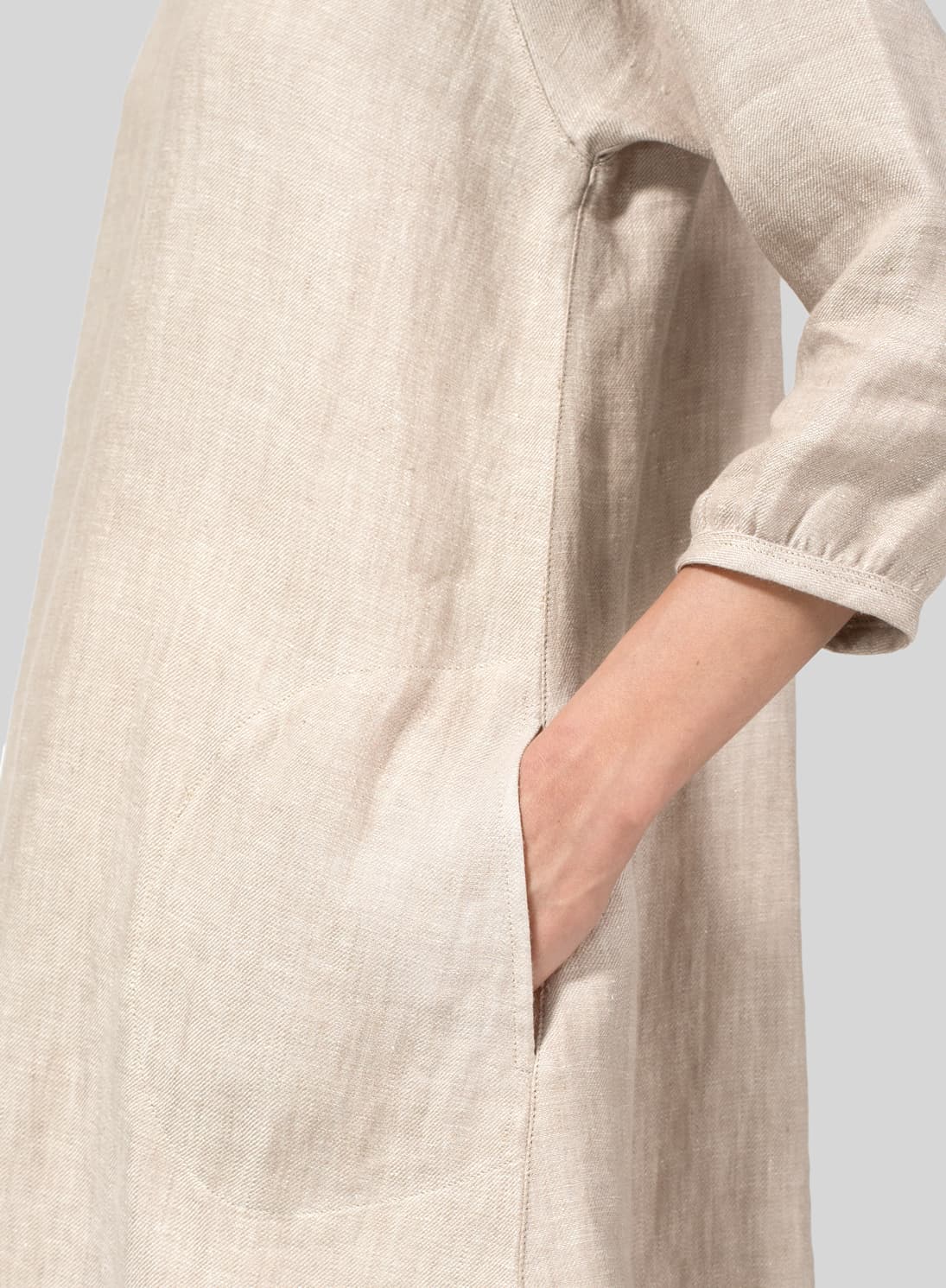 OAT LINEN ELBOW SLEEVE TUNIC