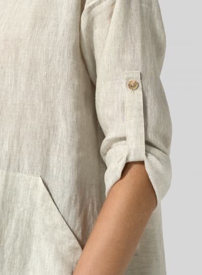 OAT LINEN CLASSIC COLLAR A SHAPE TUNIC