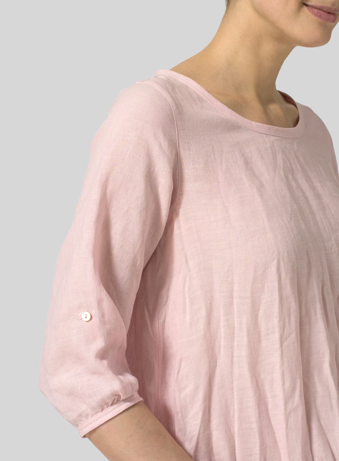 BABY PINK LINEN FLARE MIDI DRESS