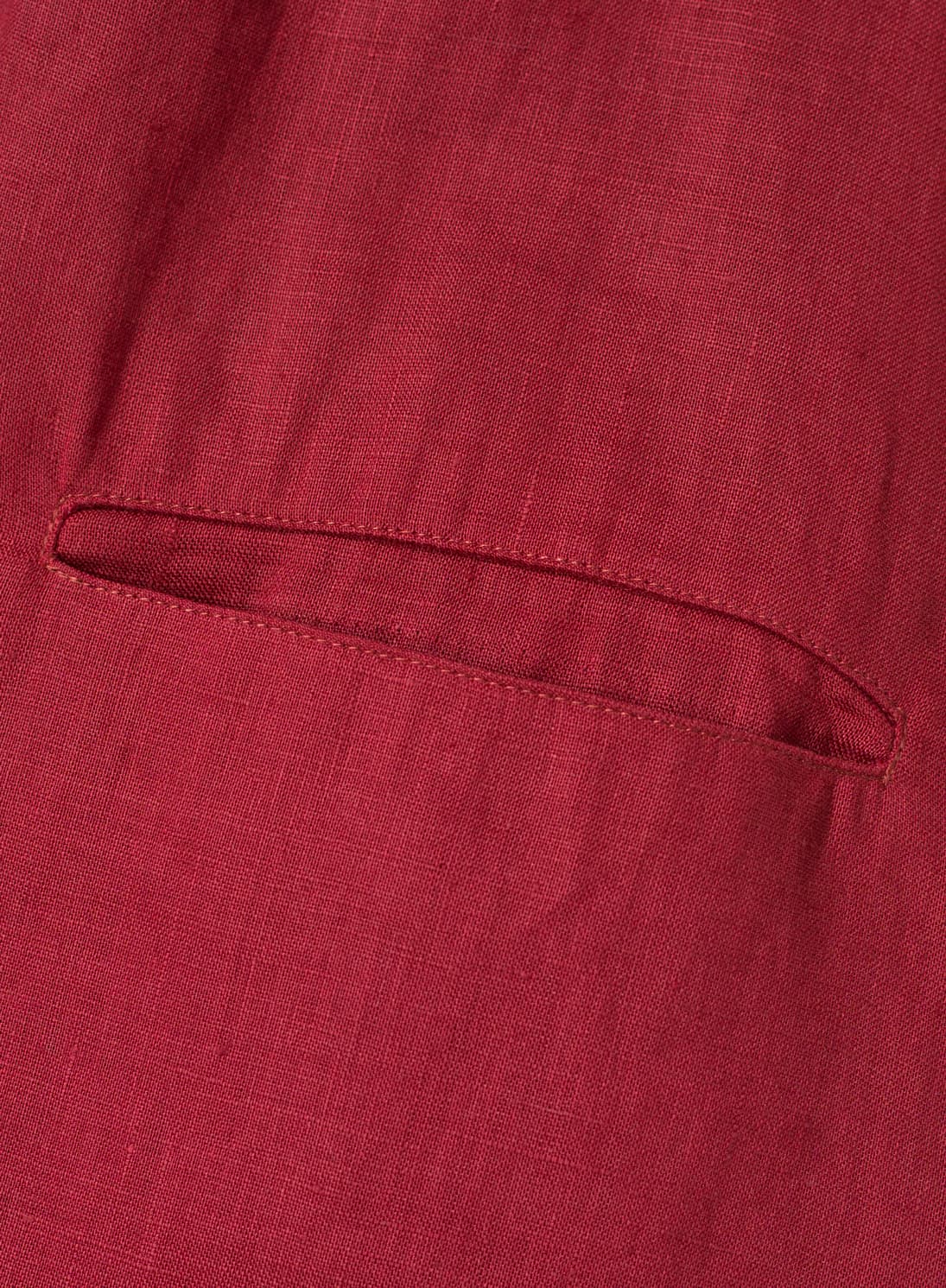BURGUNDY LINEN SLEEVELESS ASYMMETRIC HEM TUNIC