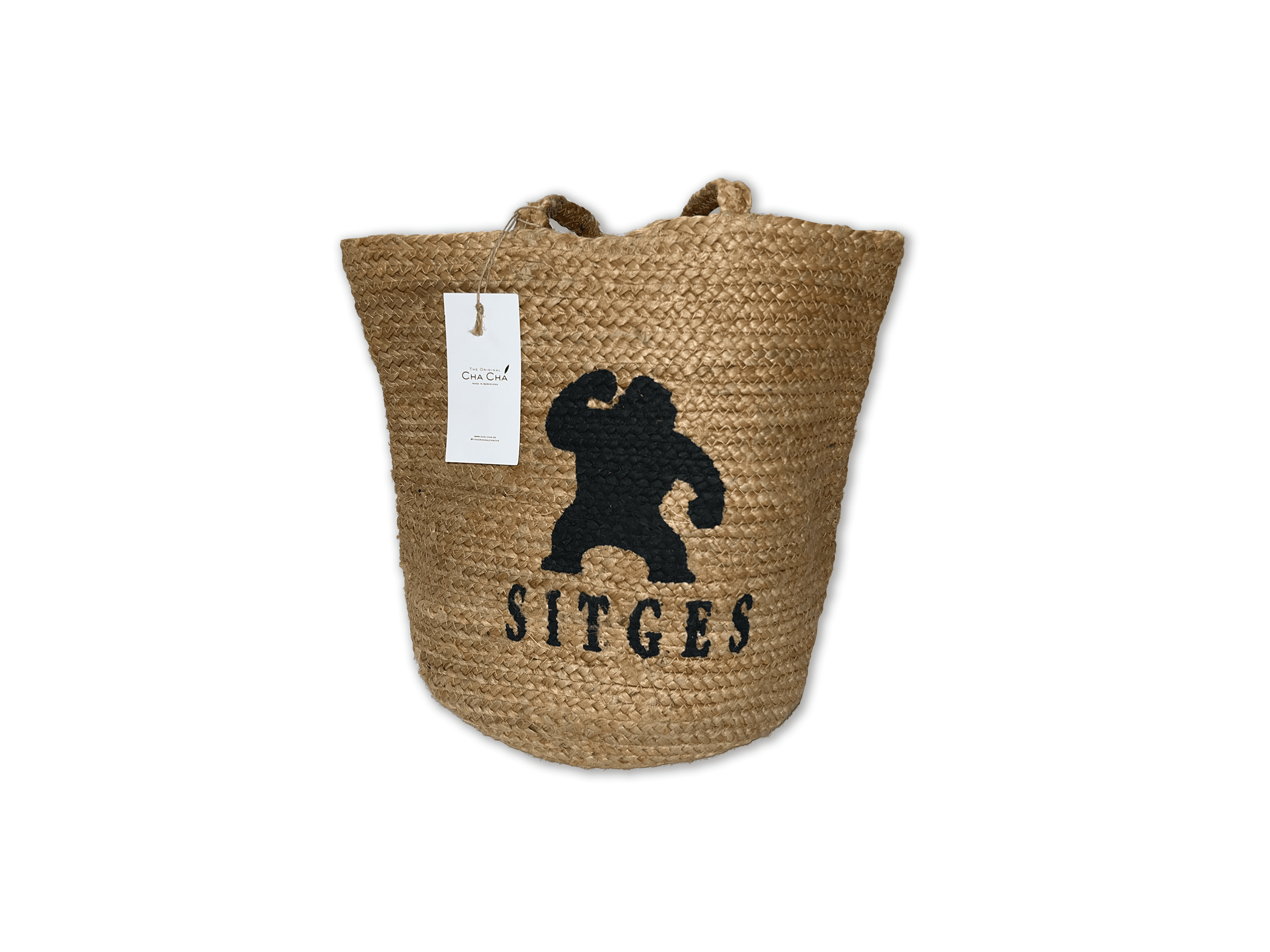 CHIMP PRINT BLK COLOUR JUTE BAG