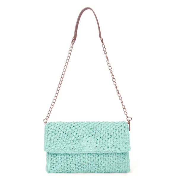 Celestial Turquoise Scarlet Raffia Carry: The Ultimate 2-in-1 Wallet and Clutch Solid 