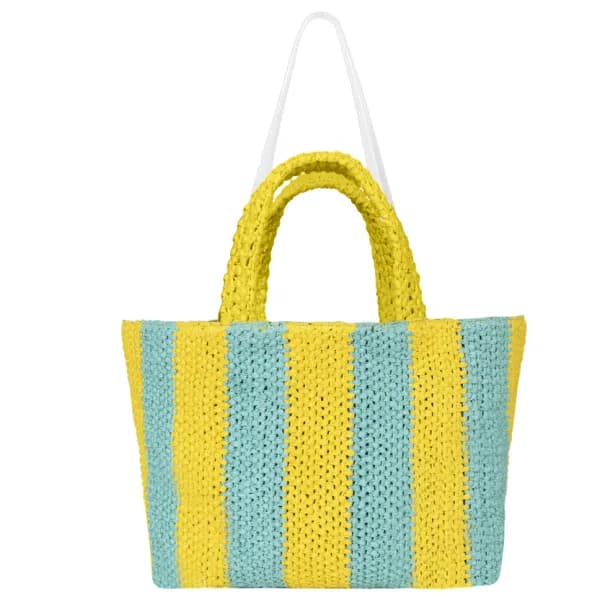 Raffia Large Tote Bag Double Color Bag