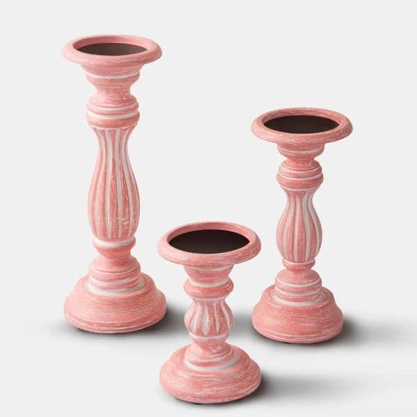 Hana Rosé Reverie Pillar Candleholder Set