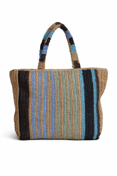 Rea Shoulder Bag, Blue/Natural
