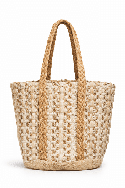 Cotton and Jute Reusable Hand Bag 