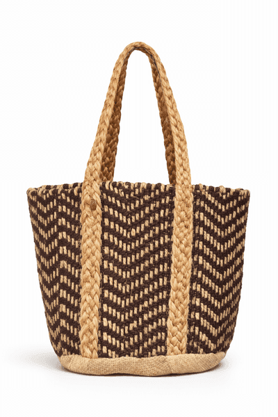 Zig Zag Cotton Beach Bag