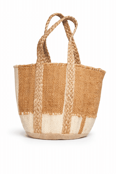 Russet Beige Jute Beach Bag
