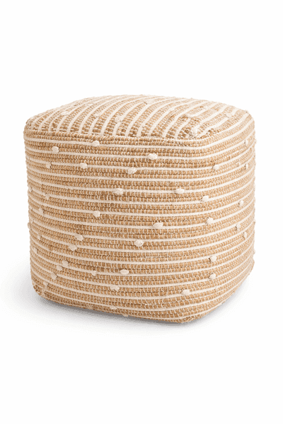 Natural Jute Handwoven Textured Pouf