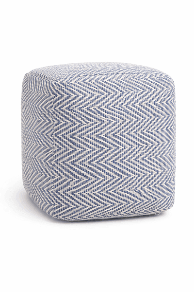 Eco Natural Reclaimed Cotton Handwoven Pouf