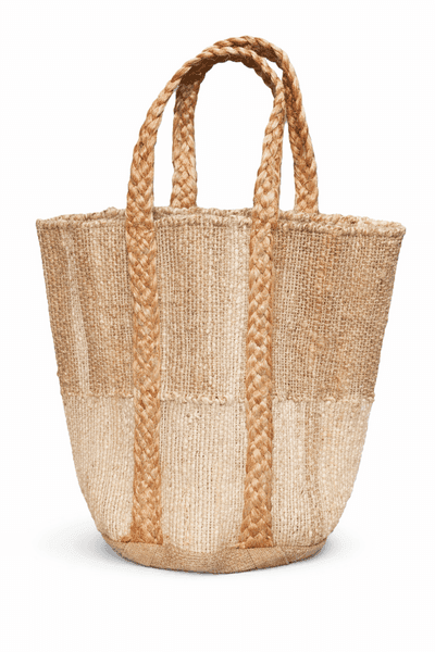 Natural Beige Jute Beach Bag
