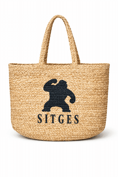 CHIMP PRINT BLK COLOUR JUTE BAG