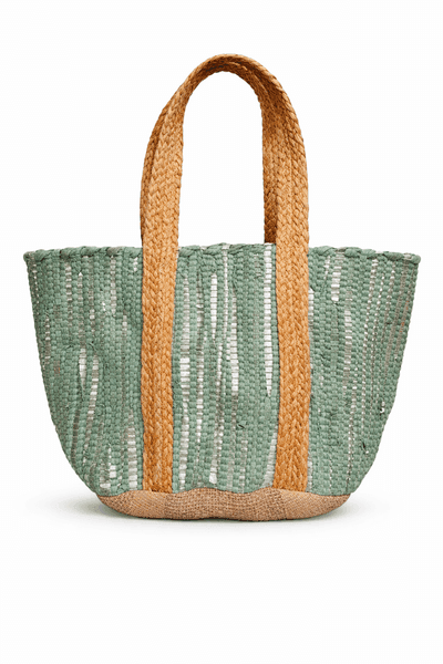 Kai Silver Leather Beach Bag