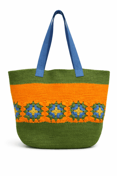 Meadow Bloom Crochet Tote