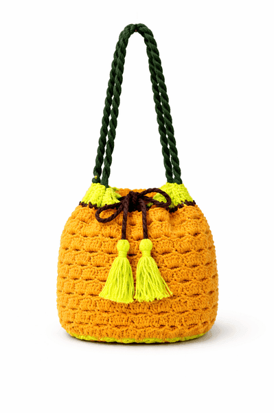 Citrus Bloom Crochet Bucket Bag