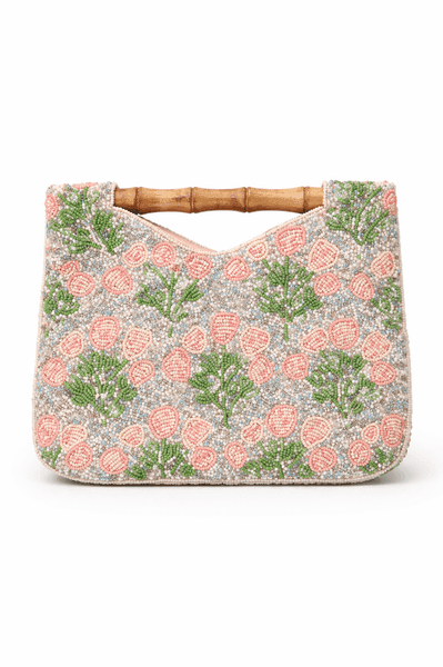 Rose Garden Bamboo Handle Clutch