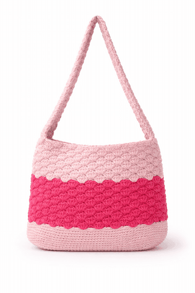 Blush Harmony Crochet Shoulder Bag
