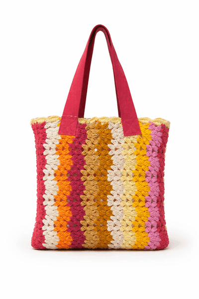 Sunset Carnival Crochet Tote