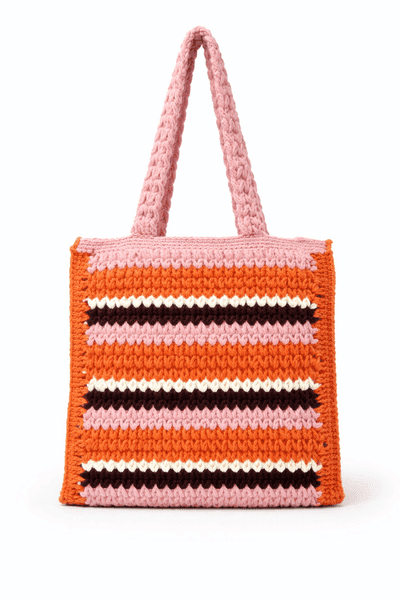 Sunset Stripe Crochet Tote