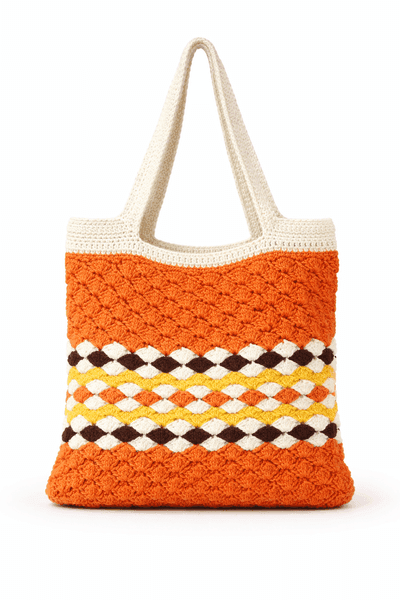 Sunset Mosaic Crochet Tote