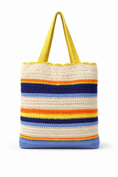 Riviera Stripe Crochet Tote