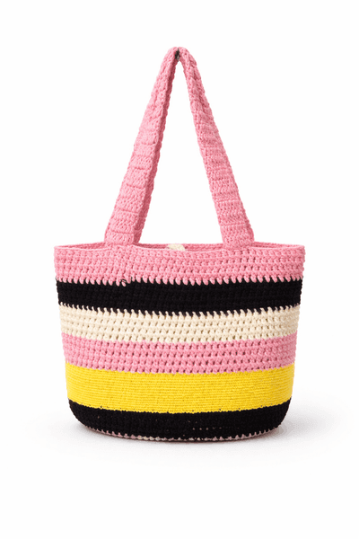 Candy Pop Stripe Crochet Tote
