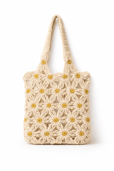Daisy Meadow Crochet Tote