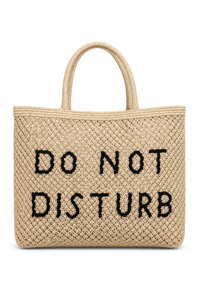 Do Not Disturb Handwoven Jute Tote
