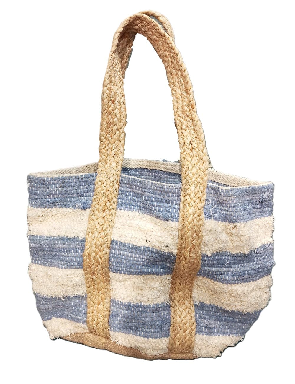 Stone Wide Stripe Cotton Beach Bag