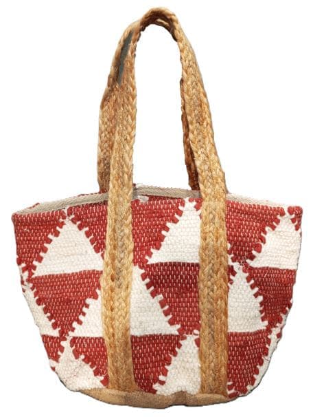 Ruby Triangle Cotton Beach Bag
