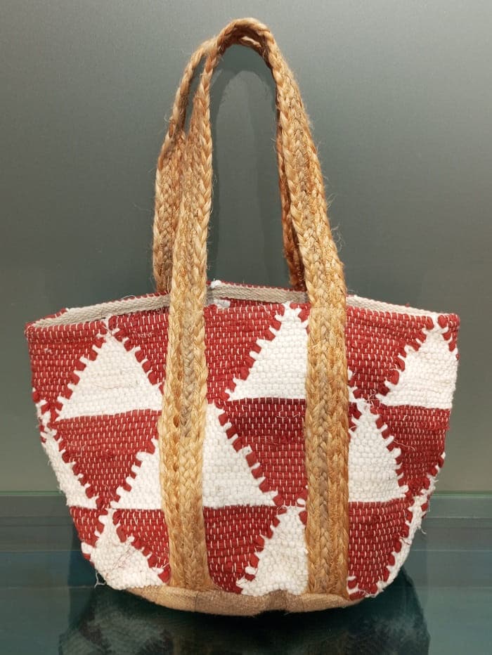 Ruby Triangle Cotton Beach Bag