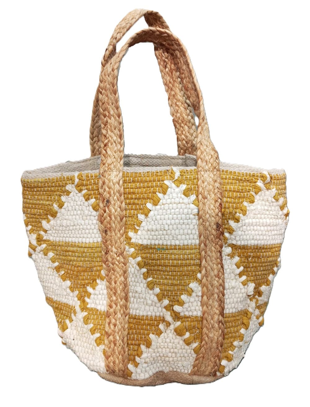 Mustard Triangle Cotton Beach Bag