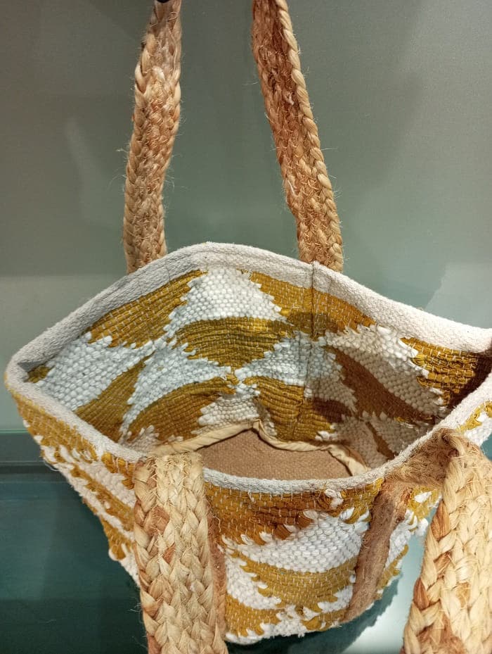 Mustard Triangle Cotton Beach Bag
