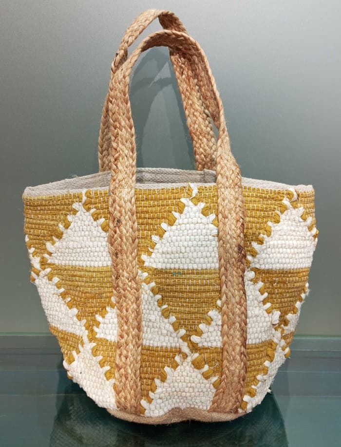Mustard Triangle Cotton Beach Bag