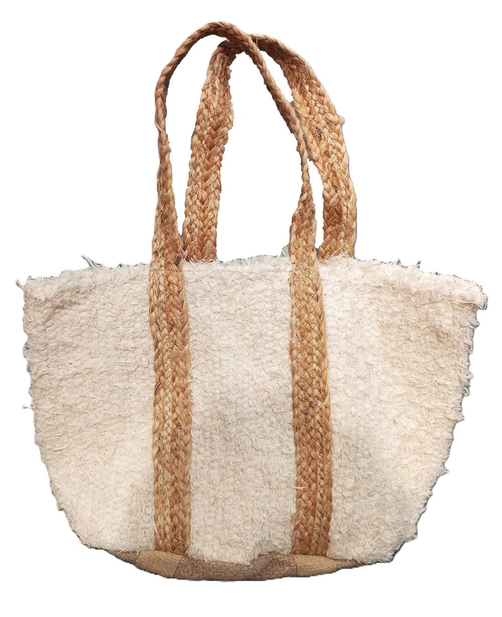 Peach Fur Cotton Beach Bag