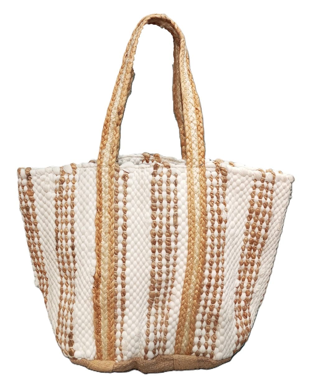 Beige Natural Cotton Beach Bag
