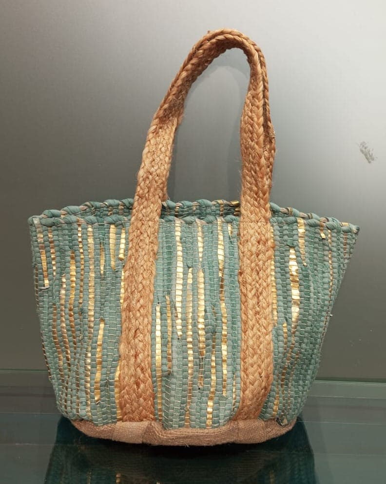 Kai Gold Leather Beach Bag