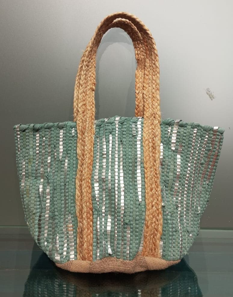 Kai Silver Leather Beach Bag