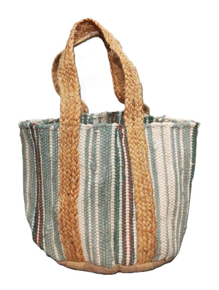 Multi Stripe Cotton Beach Bag
