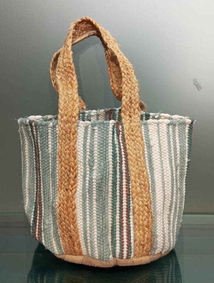 Multi Stripe Cotton Beach Bag