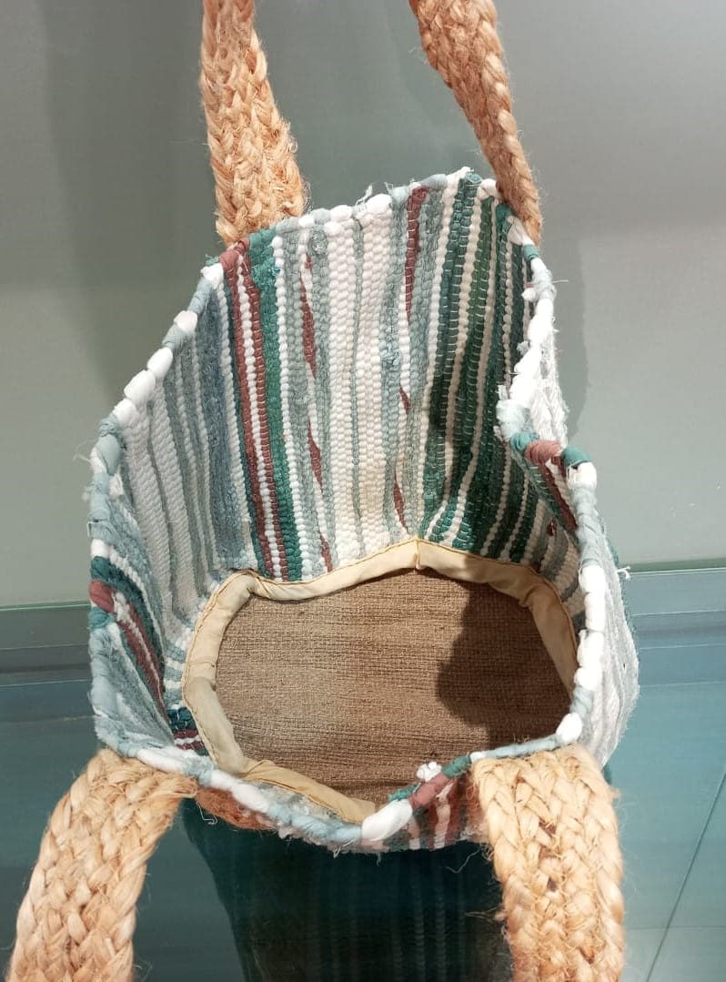 Multi Stripe Cotton Beach Bag