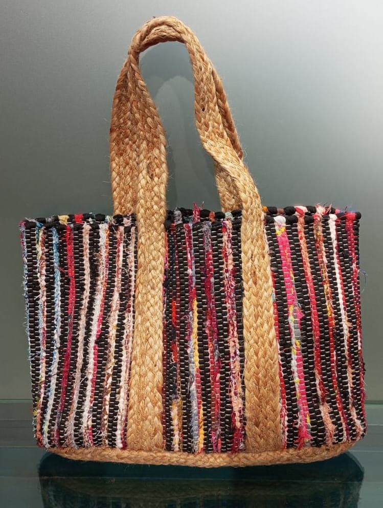 Multi Black Chindi Beach Bag