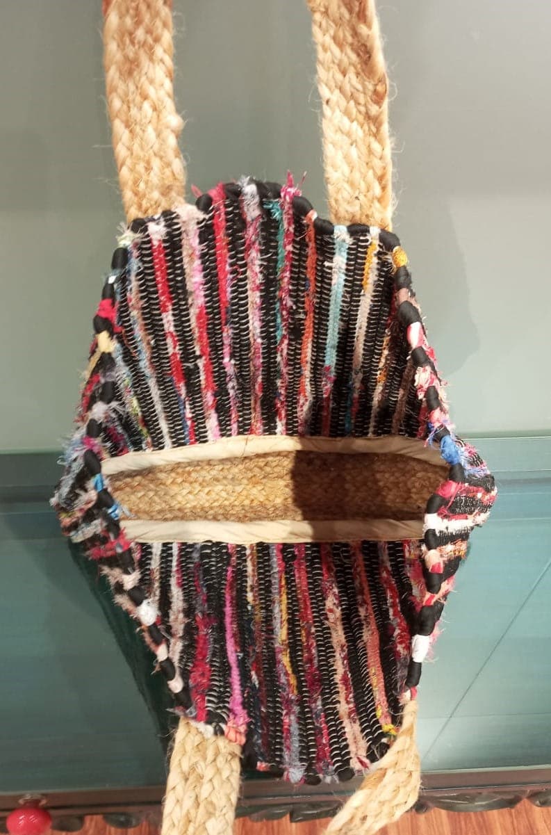 Multi Black Chindi Beach Bag