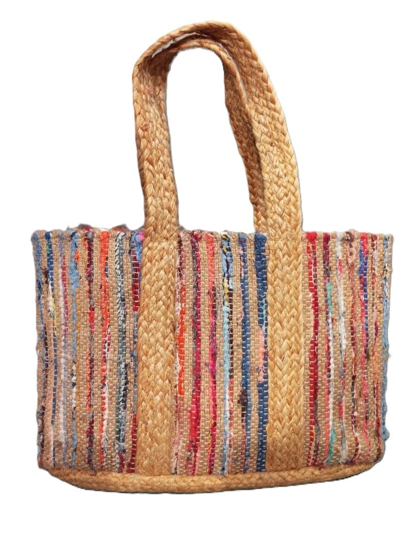 Natural Multi Chindi Beach Bag