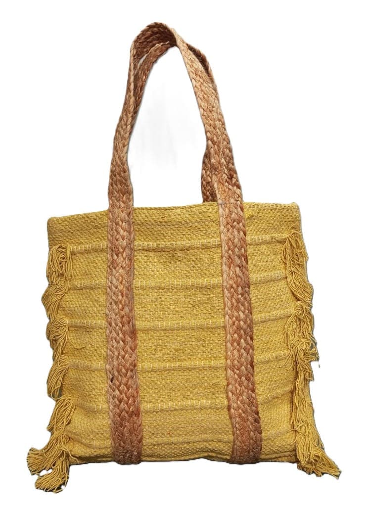 Sider Fringe Yellow Beach Bag