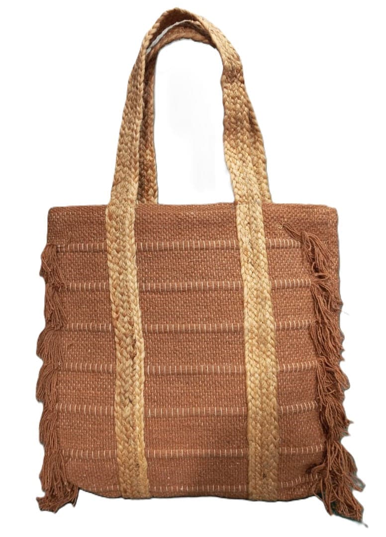 Sider Fringe Brown Beach Bag