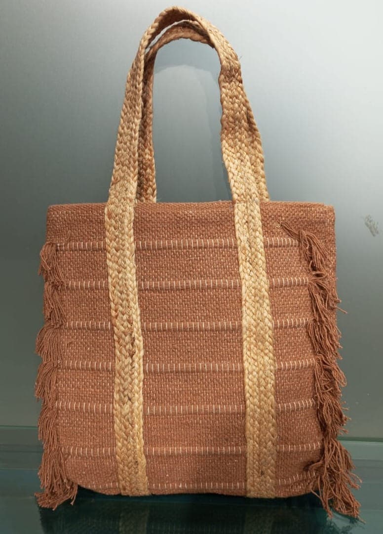Sider Fringe Brown Beach Bag