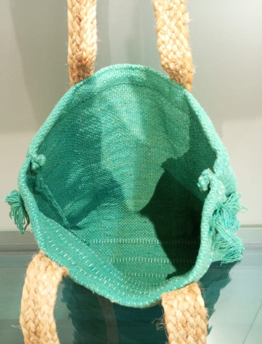 Sider Fringe Green Beach Bag